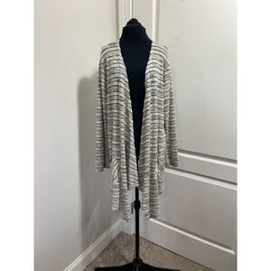 Ruby Rd Women's XL Striped Cardigan Sweater Multicolor Long Sleeve